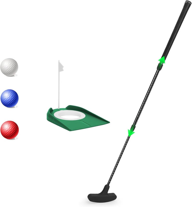 MultiOutools Golf Putters for Men and Women, 2 Pack Adjustable Golf Club Sets with 6 Balls & 2 Flag Cups, Two-Way Mini Putters Training Clubs for Children, Teenagers, Adults - Image 1